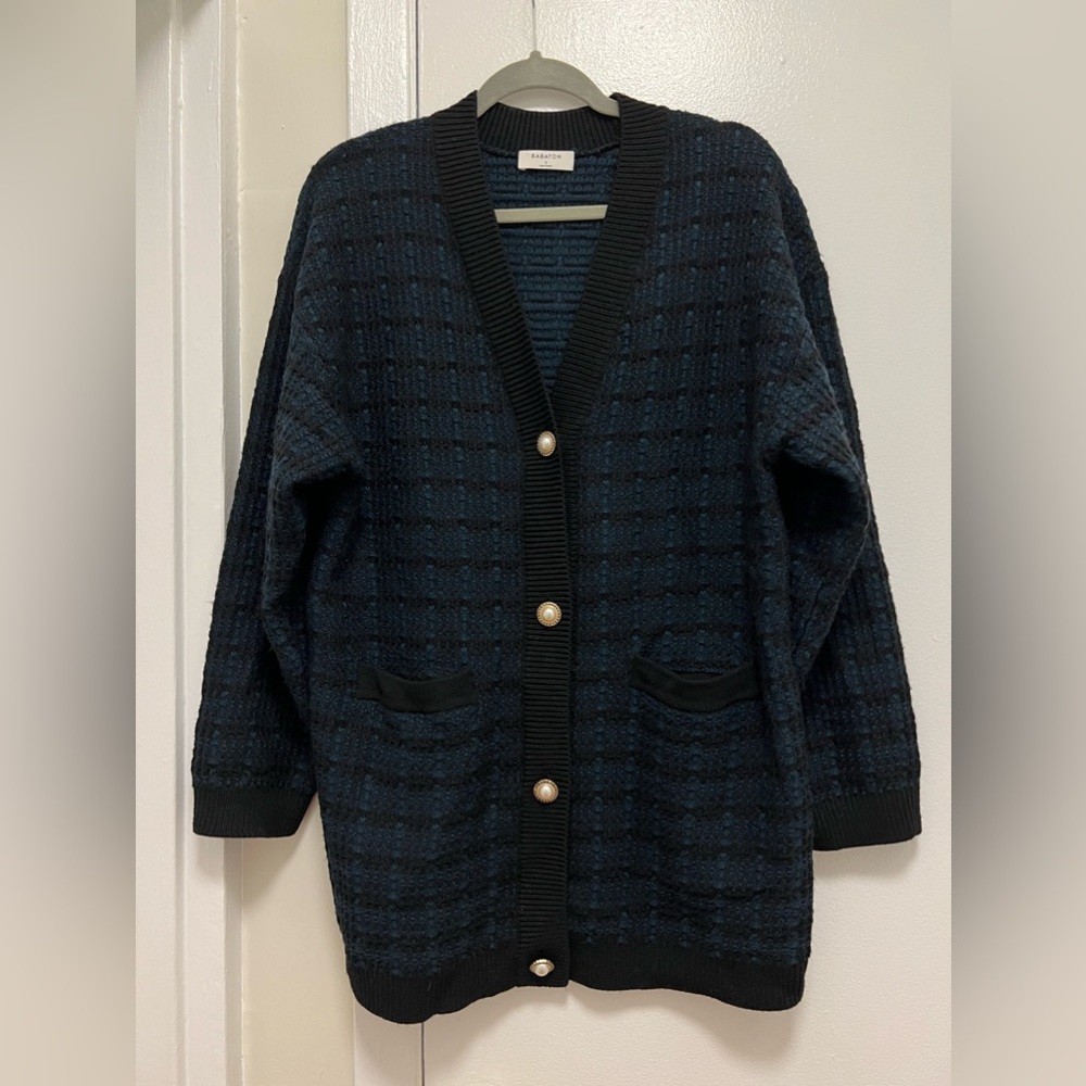 Aritzia Merino Wool Lacer Cardigan with Pearl Buttons